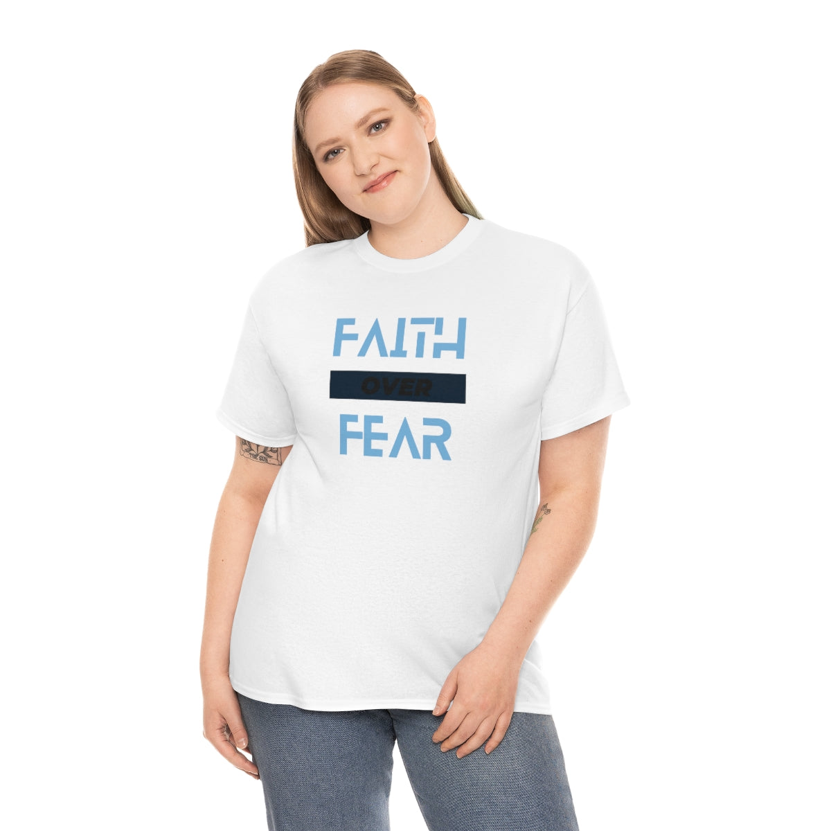 Fear over Fear Unisex Heavy Cotton Tee| Faith Based Tee