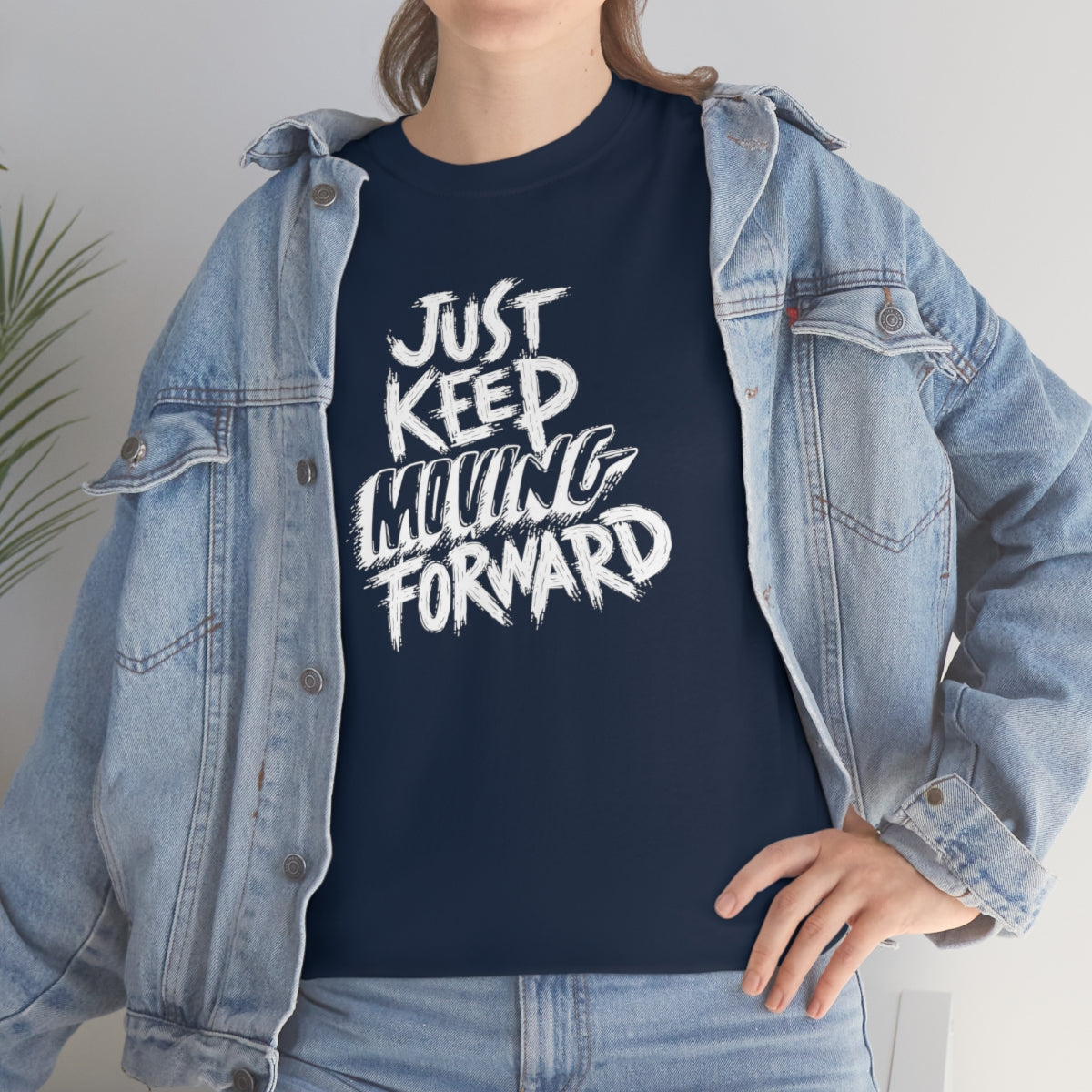 Just Keep Moving Forward Unisex Heavy Cotton Tee| Motivational Shirt