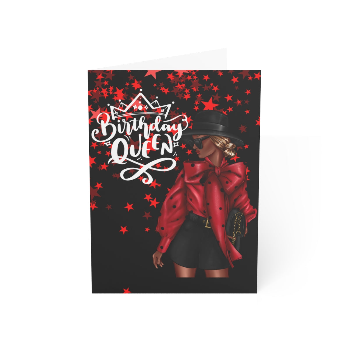 Birthday Queen Greeting Cards (1, 10, 30, and 50pcs)| Black Girl Birthday Card