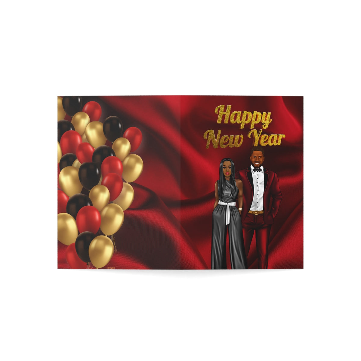 Happy New Year Card| Folded Greeting Cards (1, 10, 30, and 50pcs)