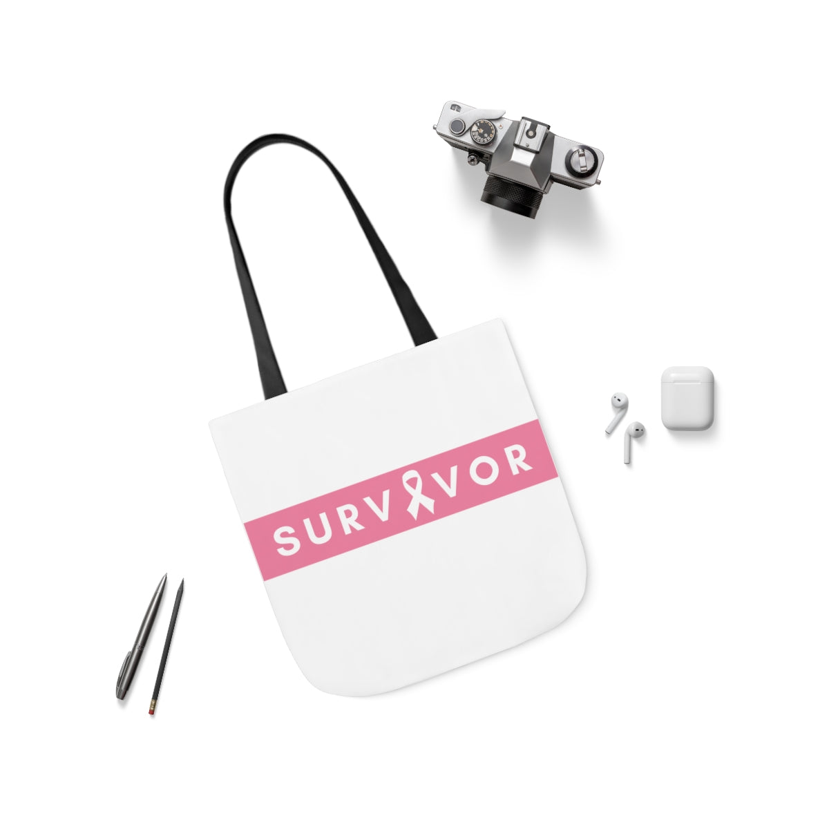 Survivor Canvas Tote Bag| Breast Cancer Awareness Tote Bag