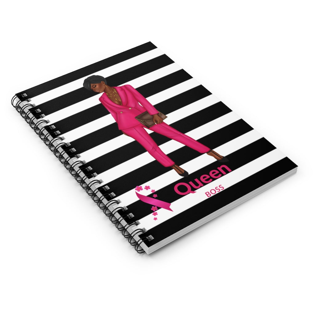 Pink Queen Boss Notebook - Breast Cancer Awareness Edition-Notebook-Epitome of Beaute