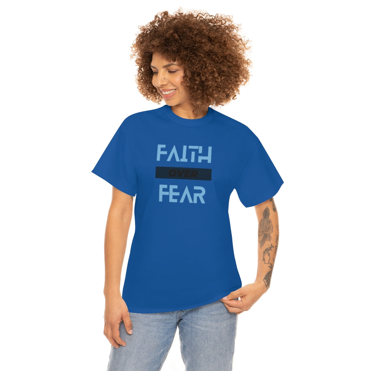 Fear over Fear Unisex Heavy Cotton Tee| Faith Based Tee