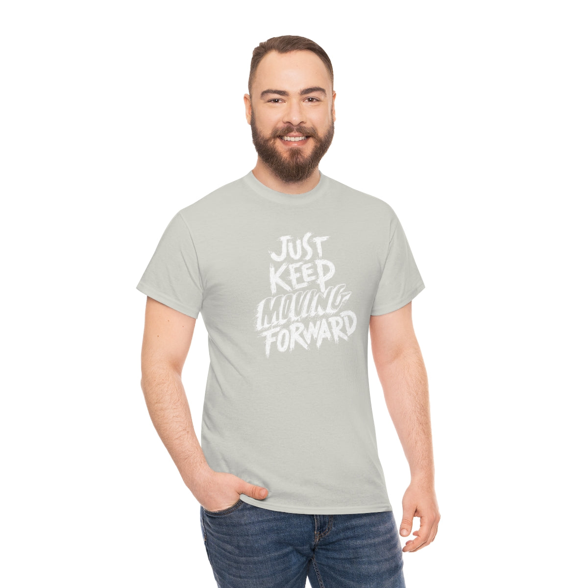 Just Keep Moving Forward Unisex Heavy Cotton Tee| Motivational Shirt