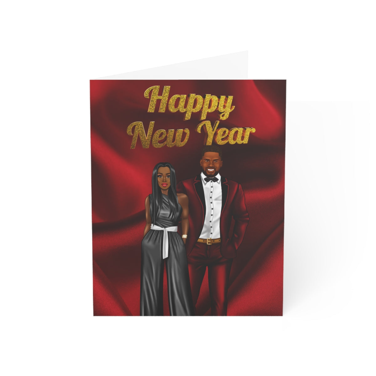 Happy New Year Card| Folded Greeting Cards (1, 10, 30, and 50pcs)