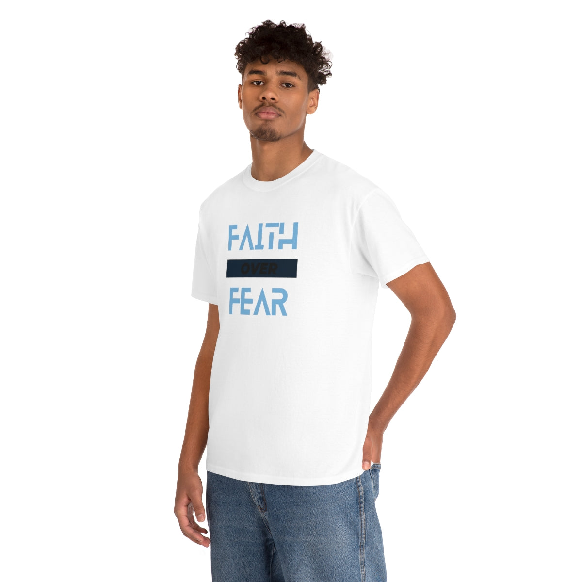 Fear over Fear Unisex Heavy Cotton Tee| Faith Based Tee