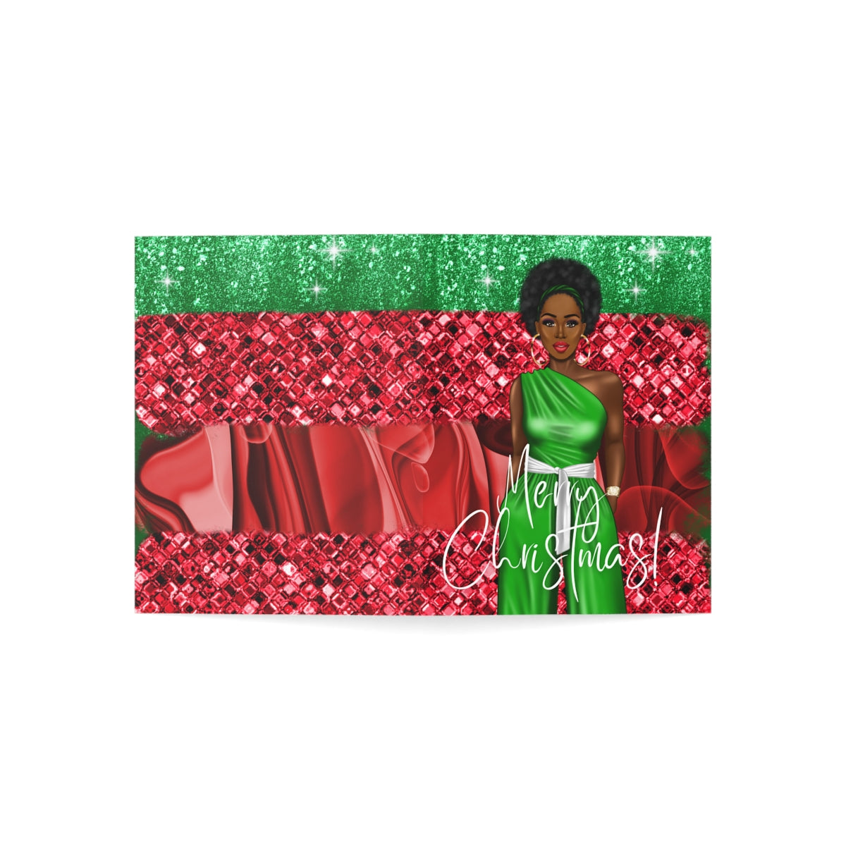 Black Woman Christmas Greeting Cards (1, 10, 30, and 50pcs)