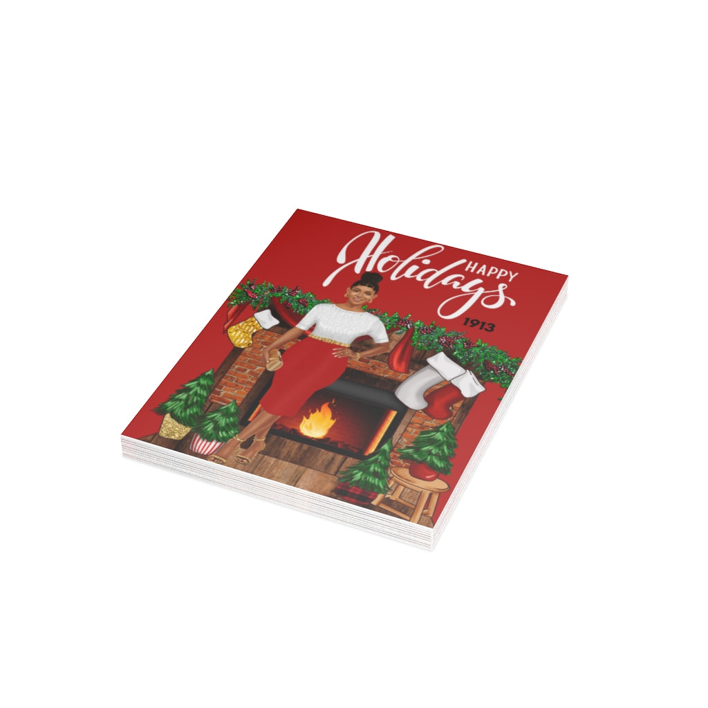 Happy Holidays Card| Delta Soror Folded Greeting Cards (1, 10, 30, and 50pcs)