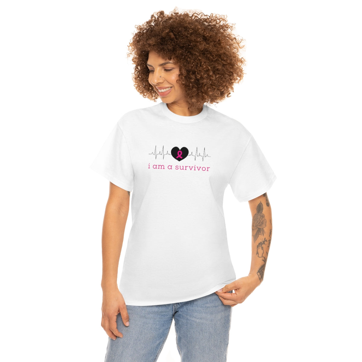 I am a Survivor Heavy Cotton Tee| Breast Cancer Tees