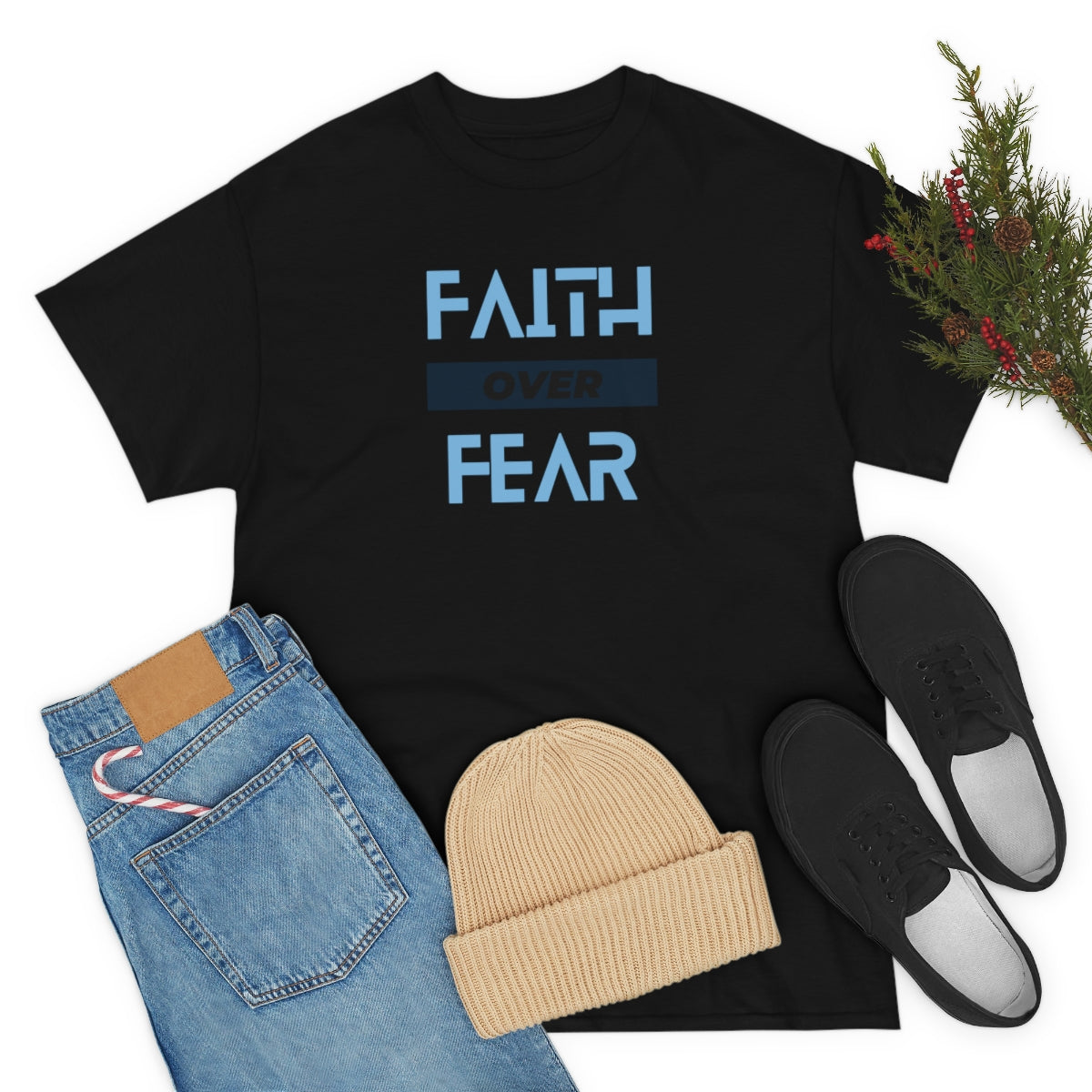 Fear over Fear Unisex Heavy Cotton Tee| Faith Based Tee