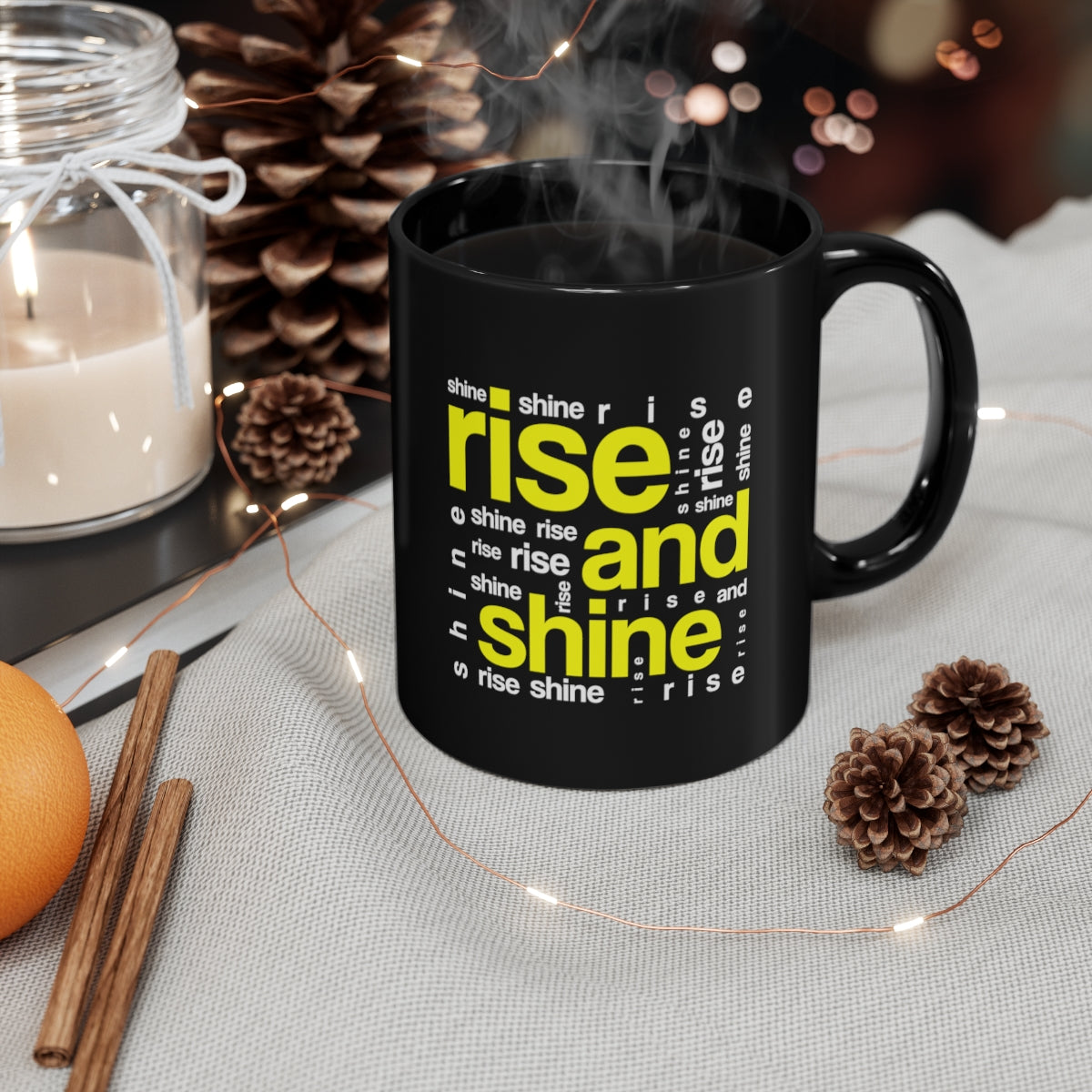 Rise and Shine-Black Mug