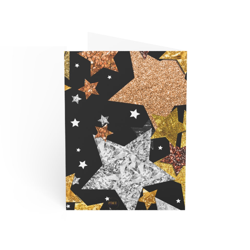 New Year Folded Greeting Cards-Happy New Year Cards-Greeting Cards Sets-Black Woman Postcards-Holiday Cards-Stationary (1, 10, 30, and 50pcs)