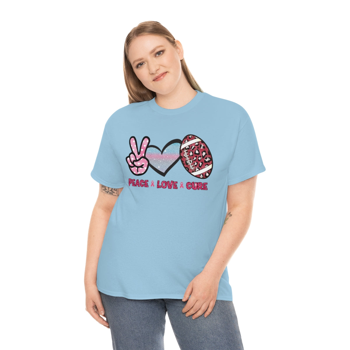 Peace Love Cure Breast Cancer T-shirt| Social Cancer Support Apparel