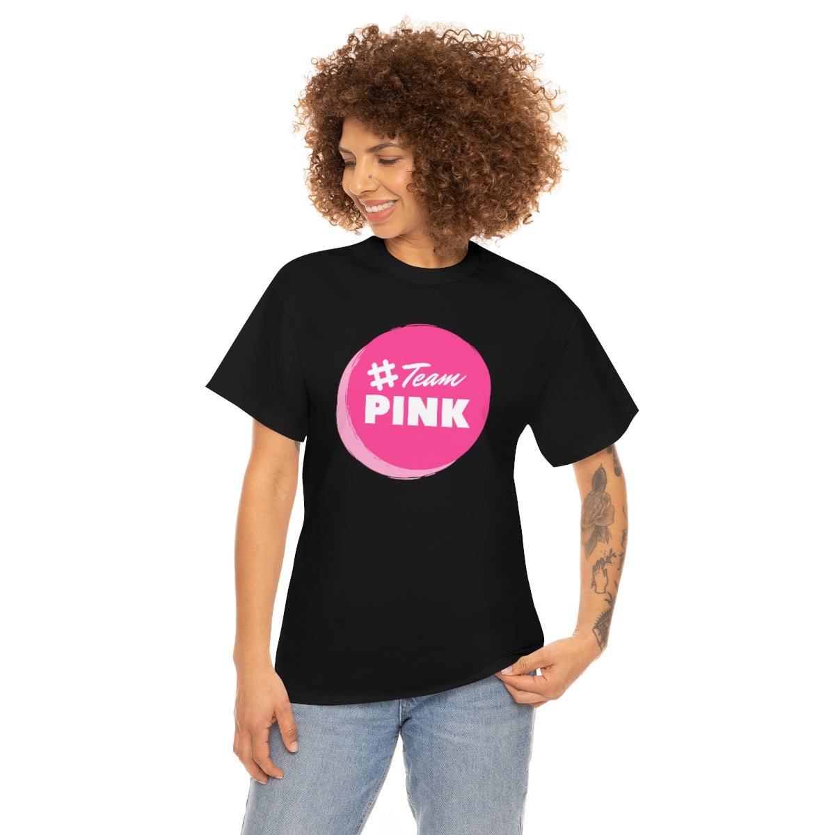 Team PINK Unisex Heavy Cotton Tee| Breast Cancer Awareness Tees