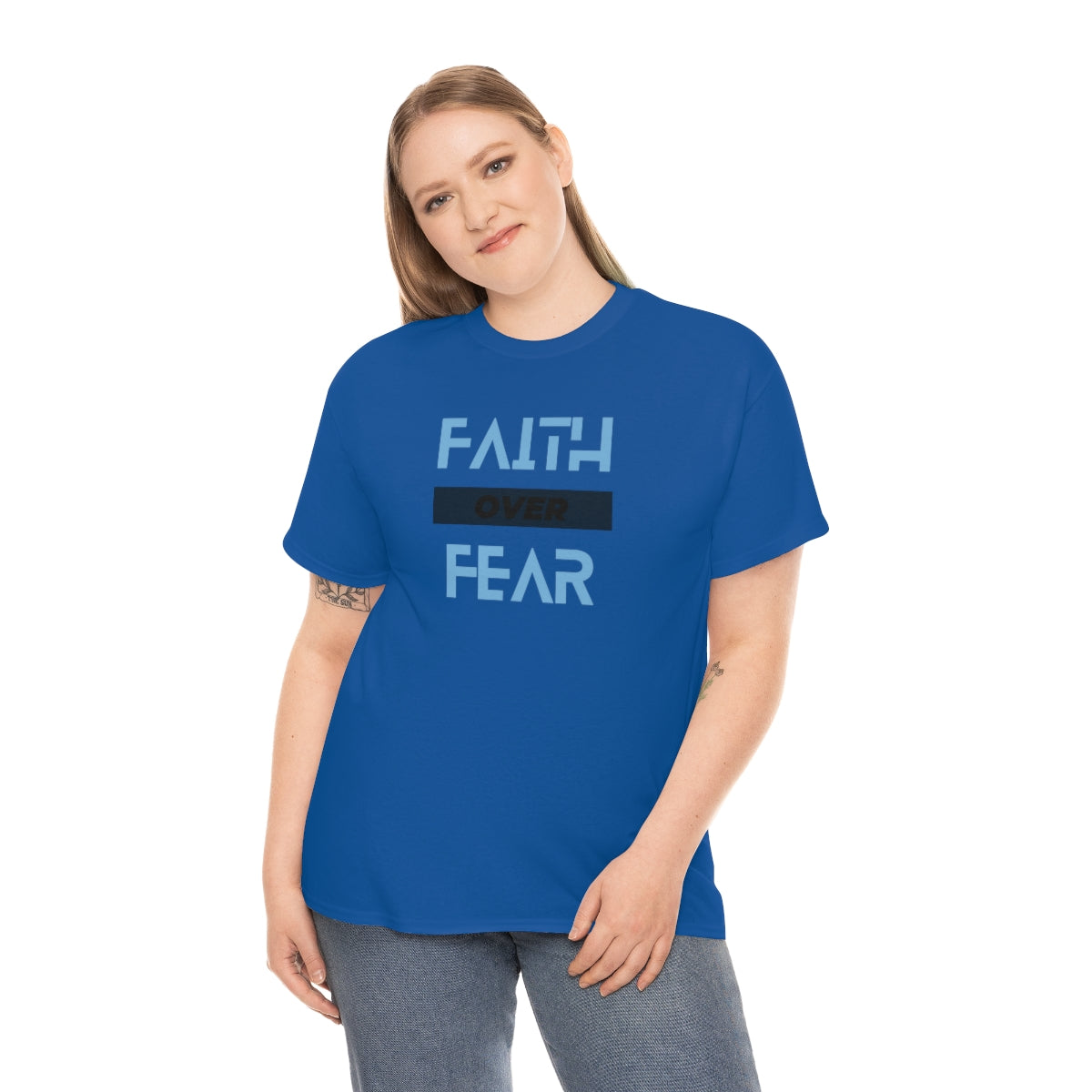 Fear over Fear Unisex Heavy Cotton Tee| Faith Based Tee