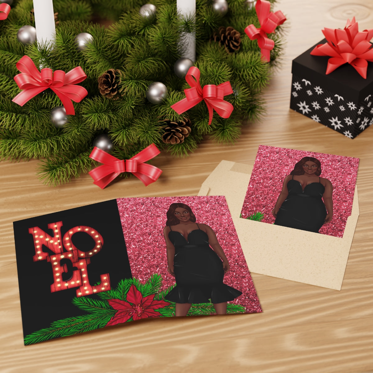 Noel Christmas Greeting Cards (1 or 10-pcs)