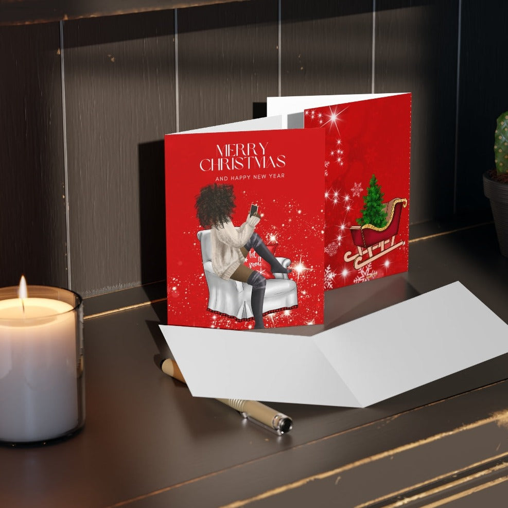 Merry Christmas Greeting cards| Black Girl Holiday Cards