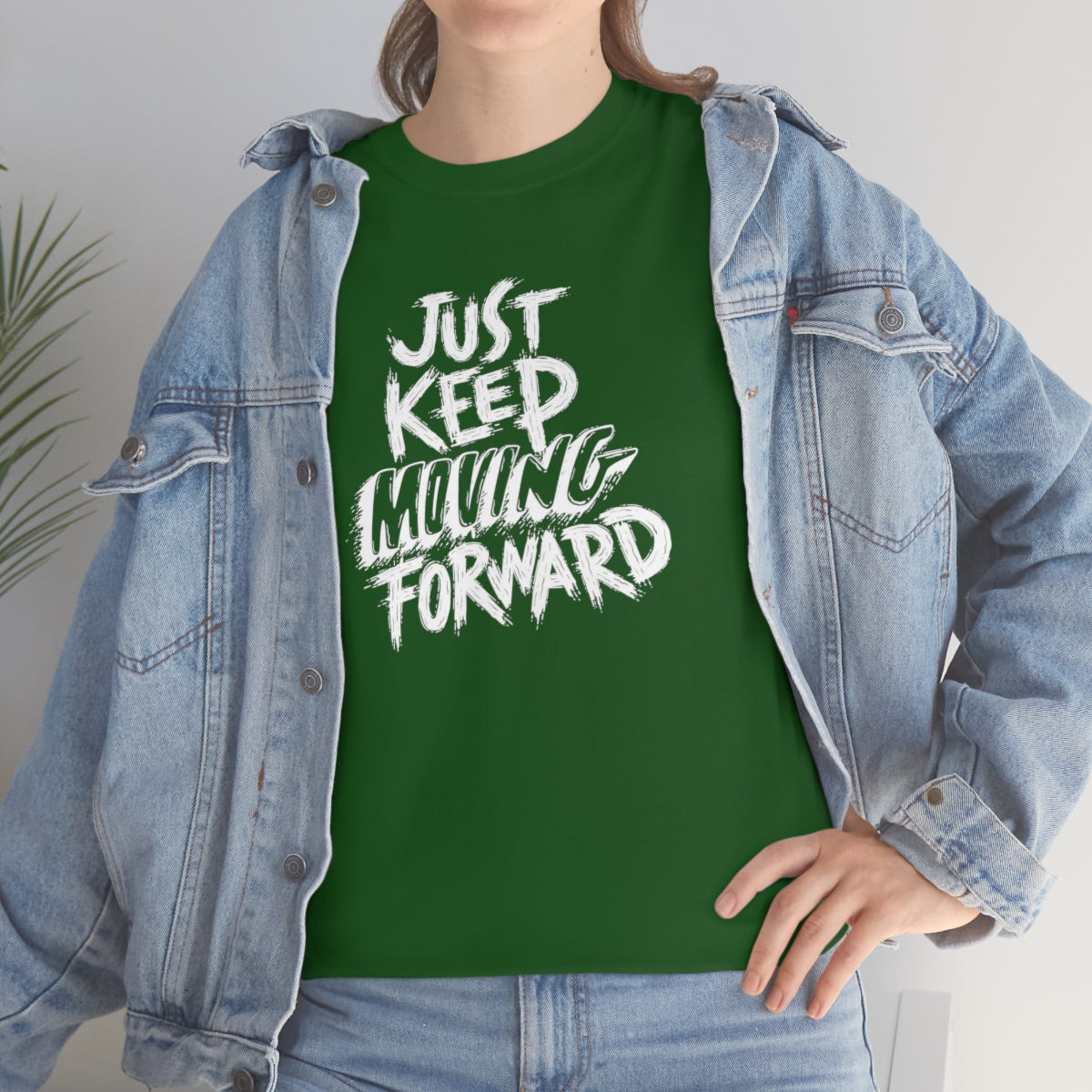 Just Keep Moving Forward Unisex Heavy Cotton Tee| Motivational Shirt