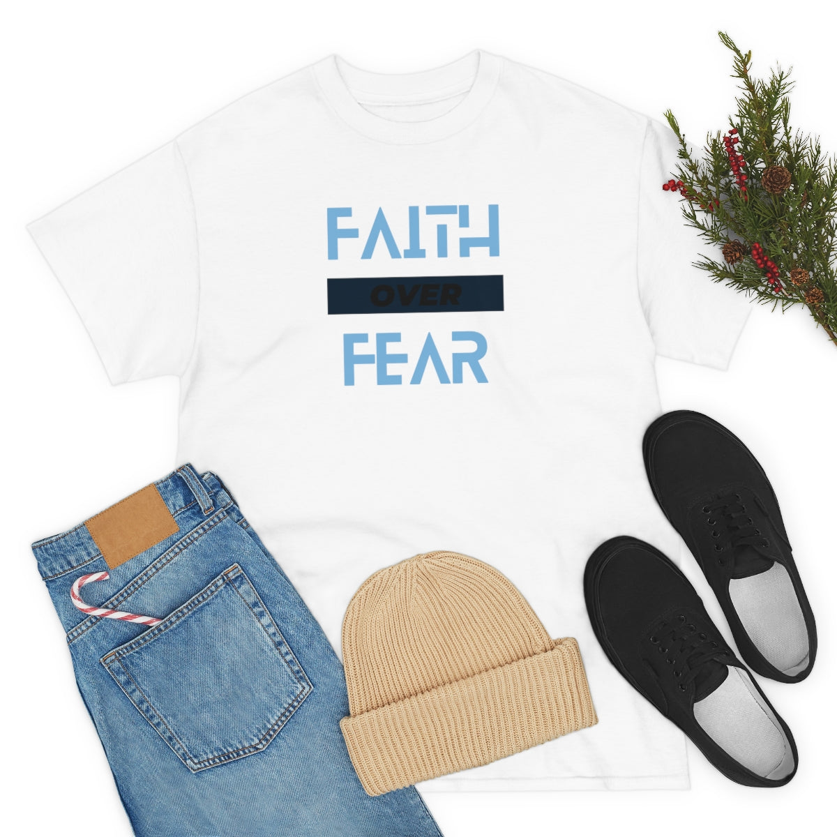 Fear over Fear Unisex Heavy Cotton Tee| Faith Based Tee