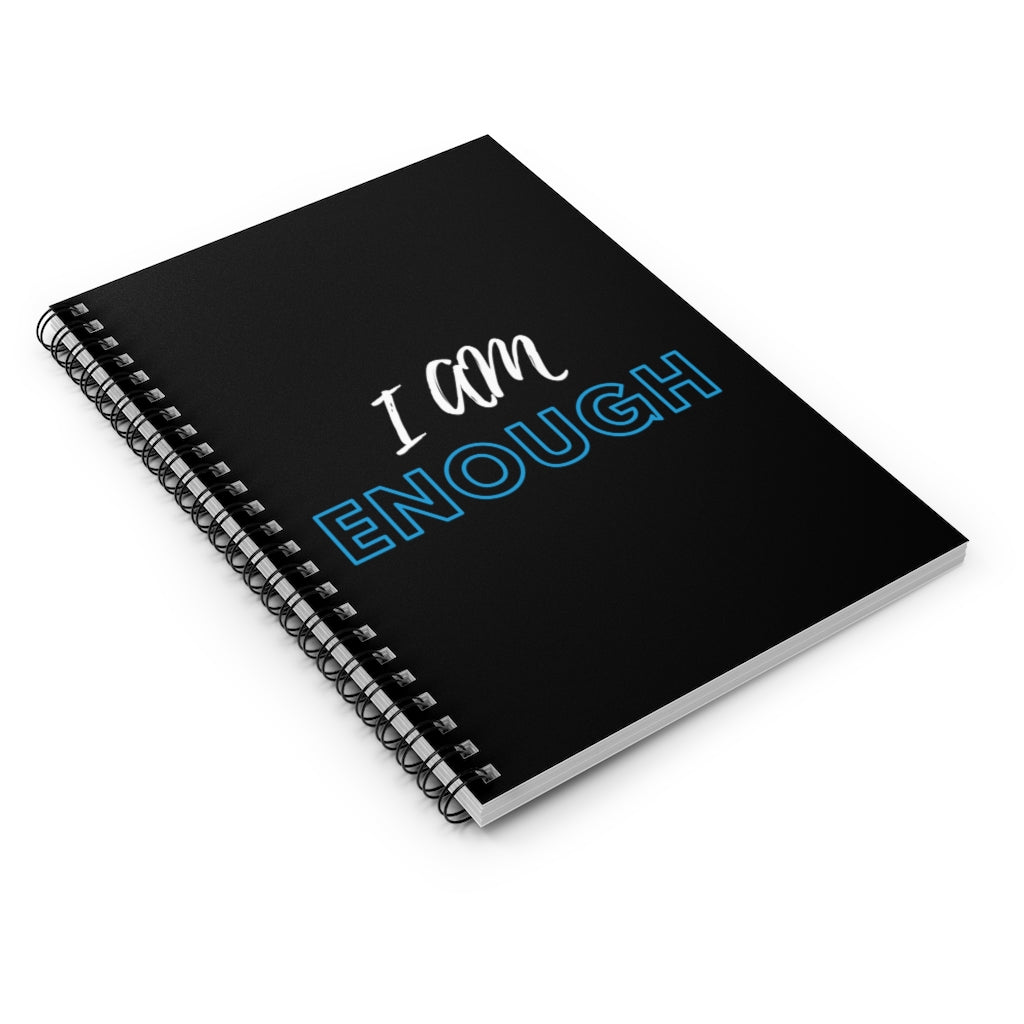 I AM Enough Black Spiral Notebook-Notebook-Epitome of Beaute