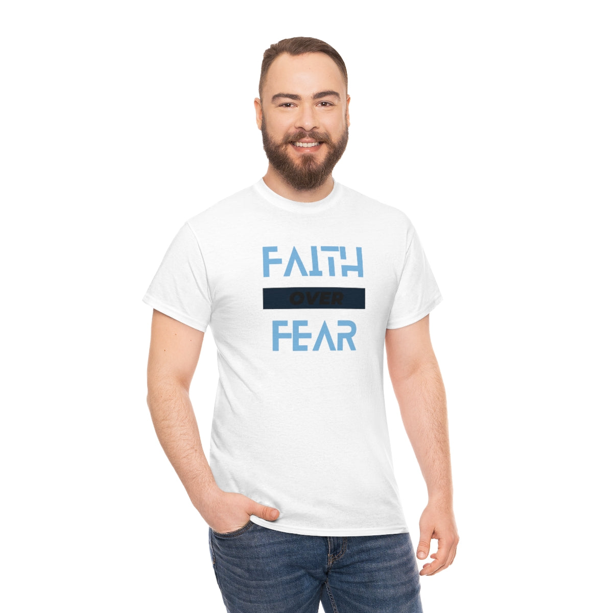 Fear over Fear Unisex Heavy Cotton Tee| Faith Based Tee