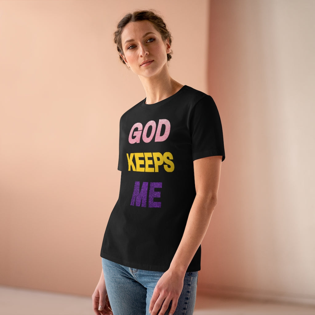 God Keeps Me Women's Premium Tee - Epitome of Beaute'