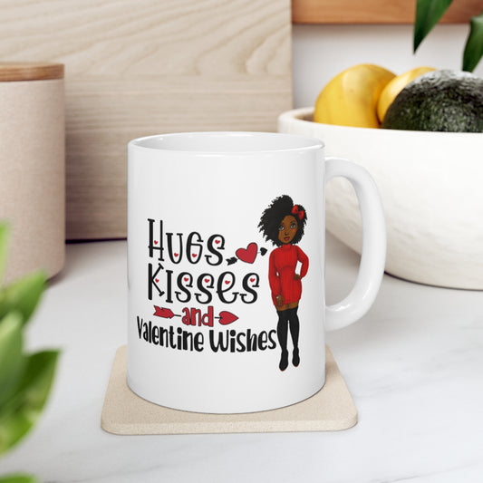 Hugs, Kisses, and Valentine Wishes Mug
