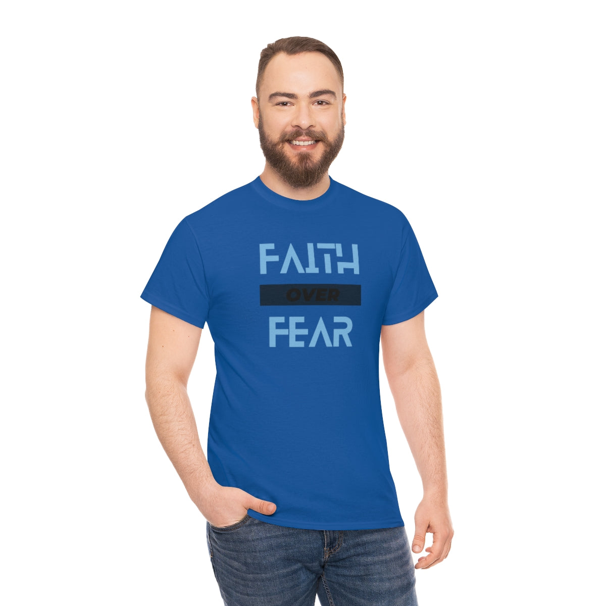 Fear over Fear Unisex Heavy Cotton Tee| Faith Based Tee