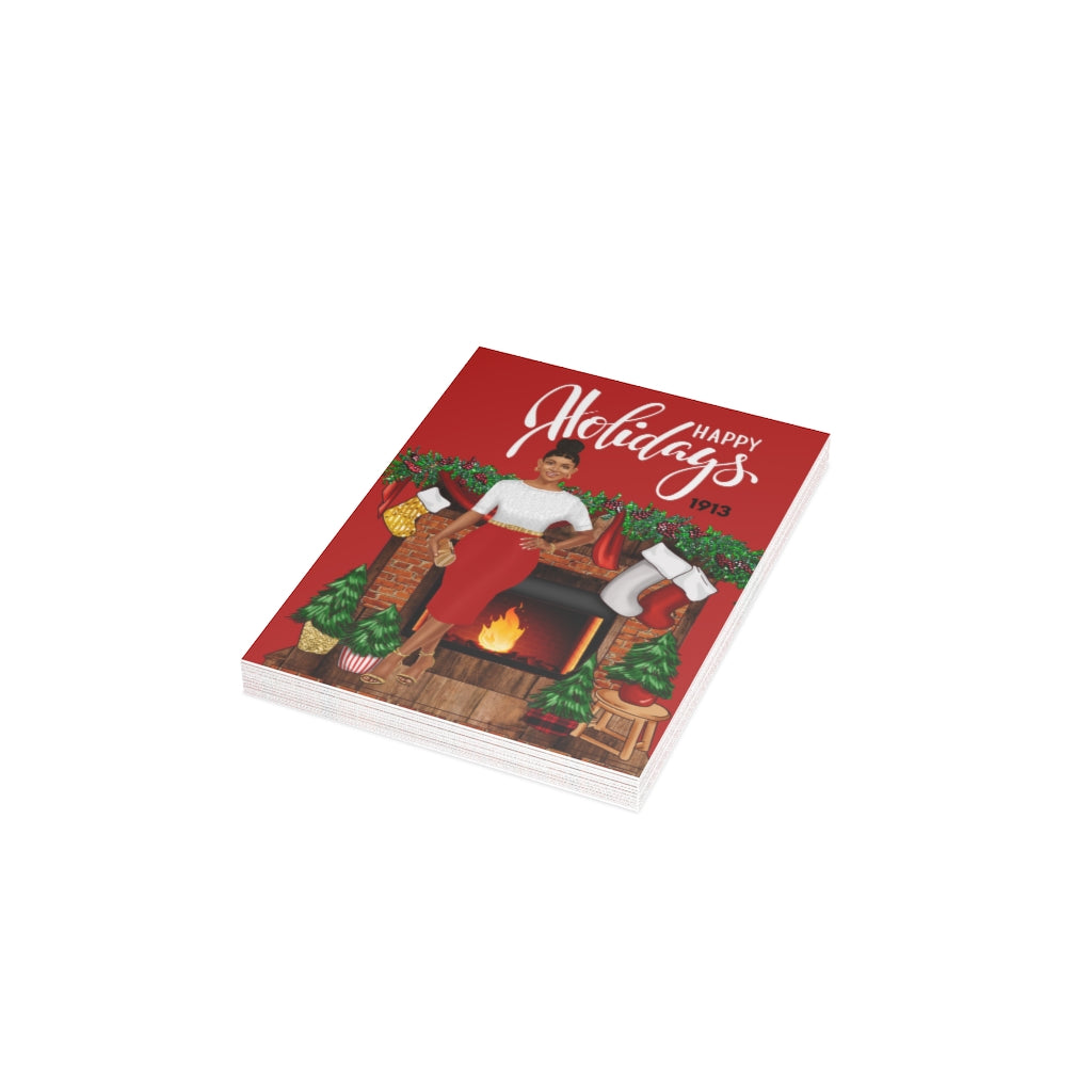 Happy Holidays Card| Delta Soror Folded Greeting Cards (1, 10, 30, and 50pcs)