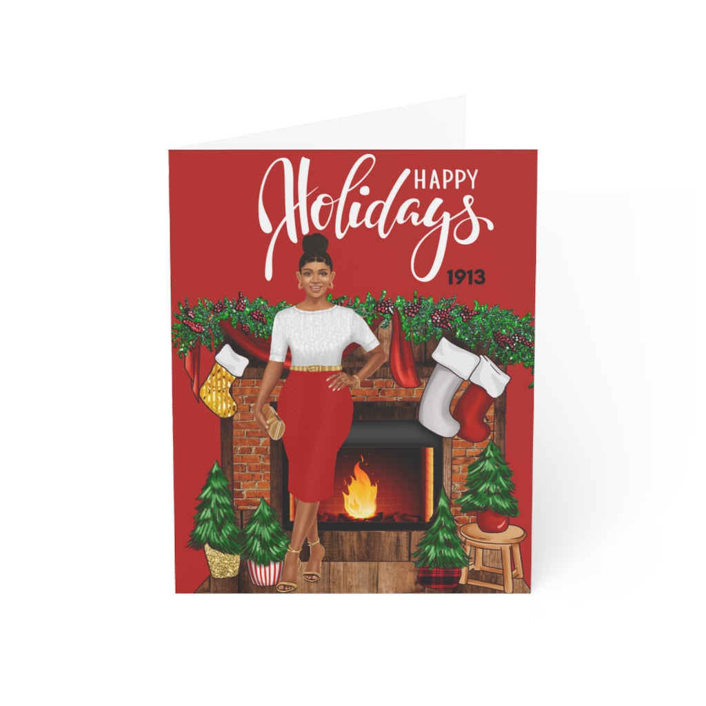 Happy Holidays Card| Delta Soror Folded Greeting Cards (1, 10, 30, and 50pcs)