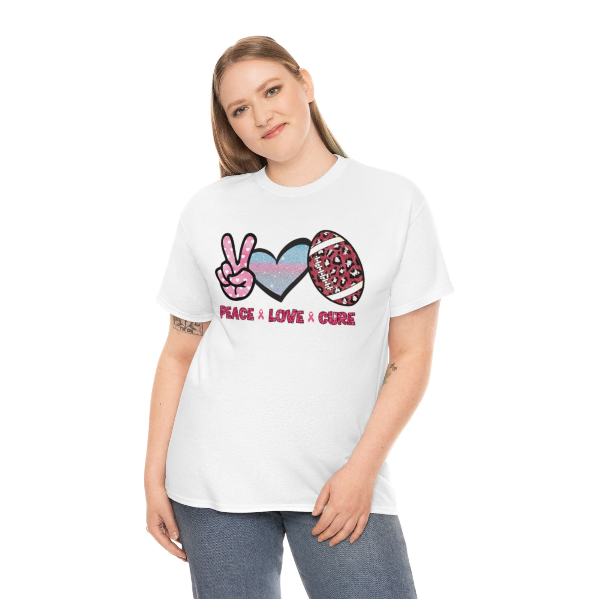 Peace Love Cure Breast Cancer T-shirt| Social Cancer Support Apparel