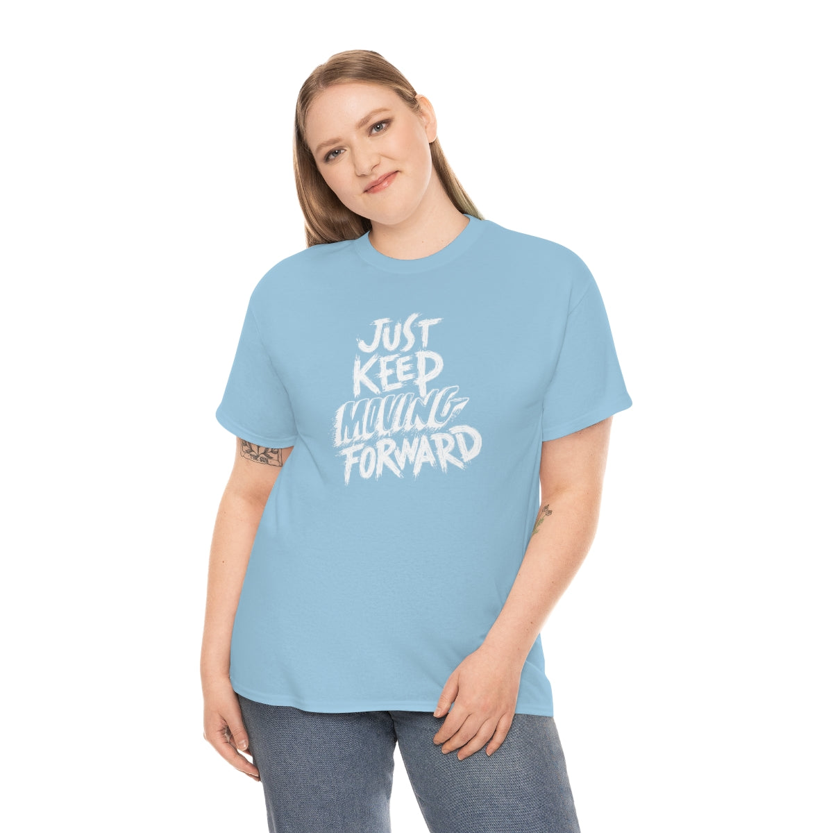 Just Keep Moving Forward Unisex Heavy Cotton Tee| Motivational Shirt