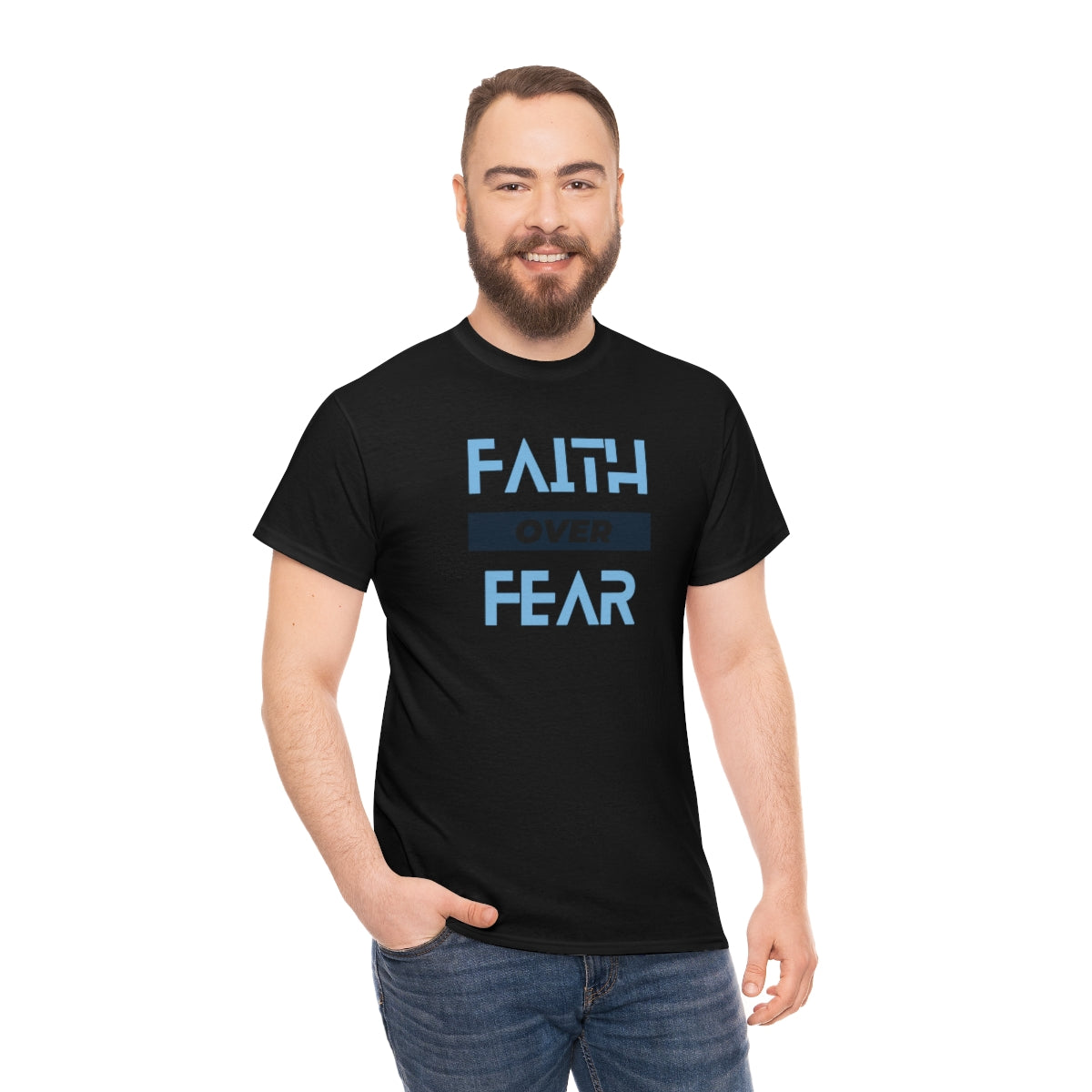 Fear over Fear Unisex Heavy Cotton Tee| Faith Based Tee