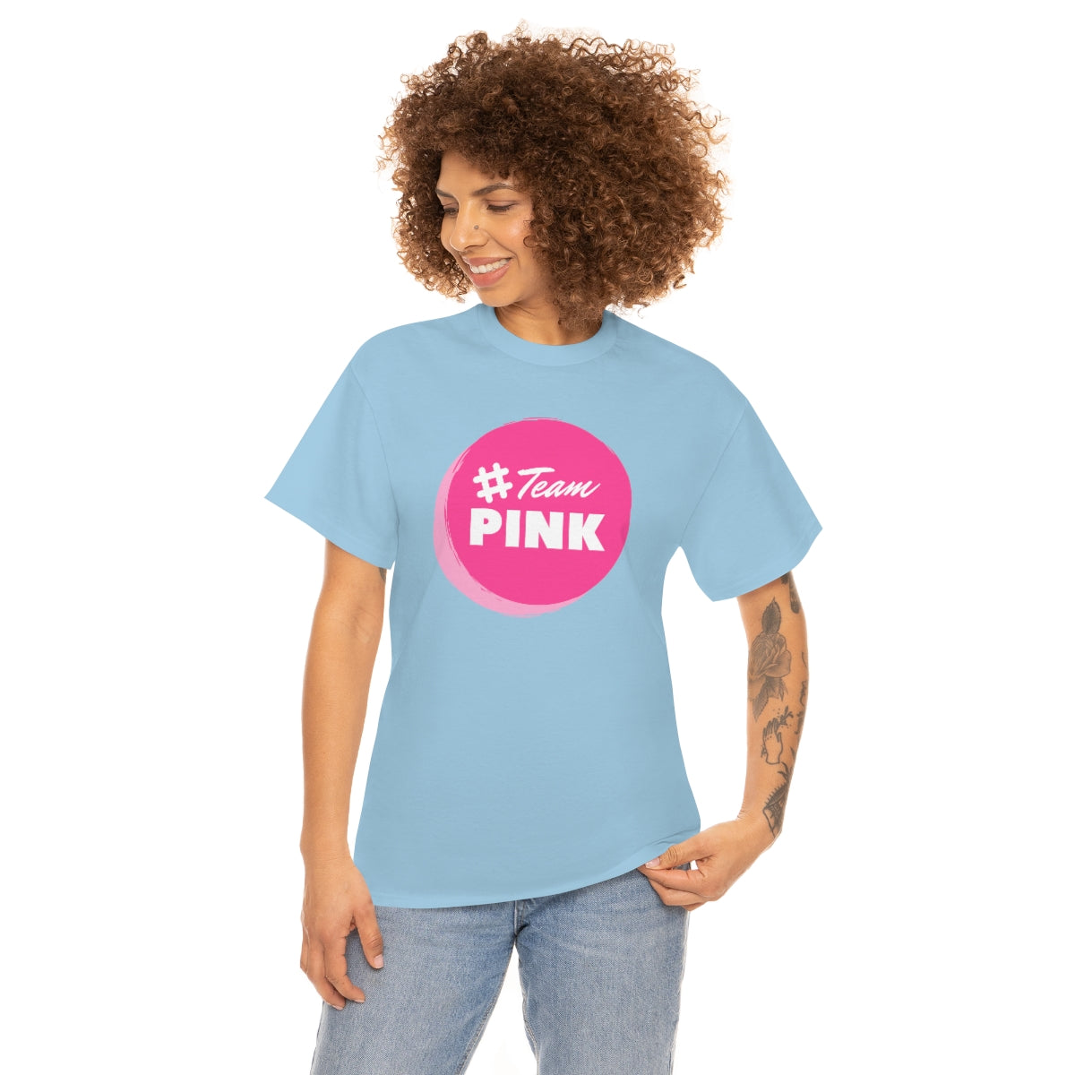 Team PINK Unisex Heavy Cotton Tee| Breast Cancer Awareness Tees