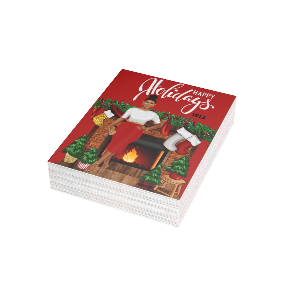 Happy Holidays Card| Delta Soror Folded Greeting Cards (1, 10, 30, and 50pcs)