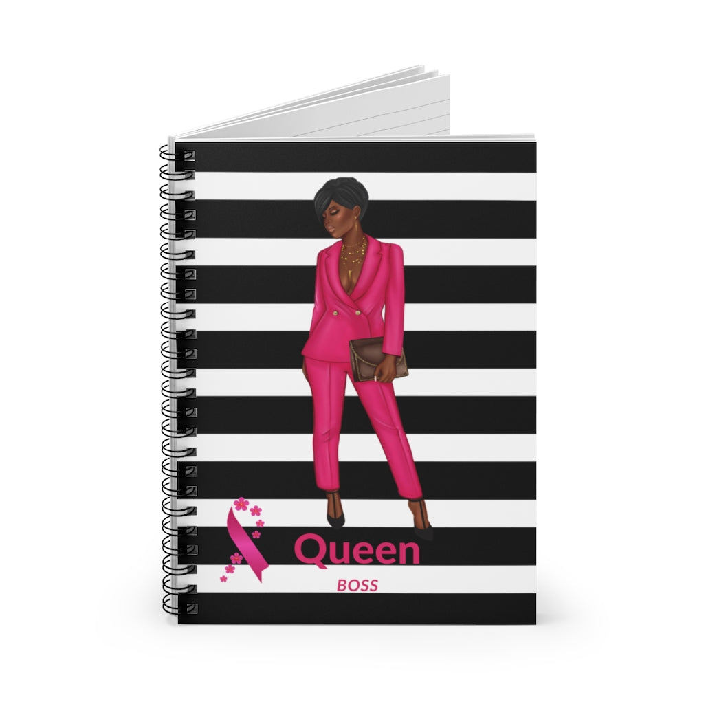 Pink Queen Boss Notebook - Breast Cancer Awareness Edition-Notebook-Epitome of Beaute