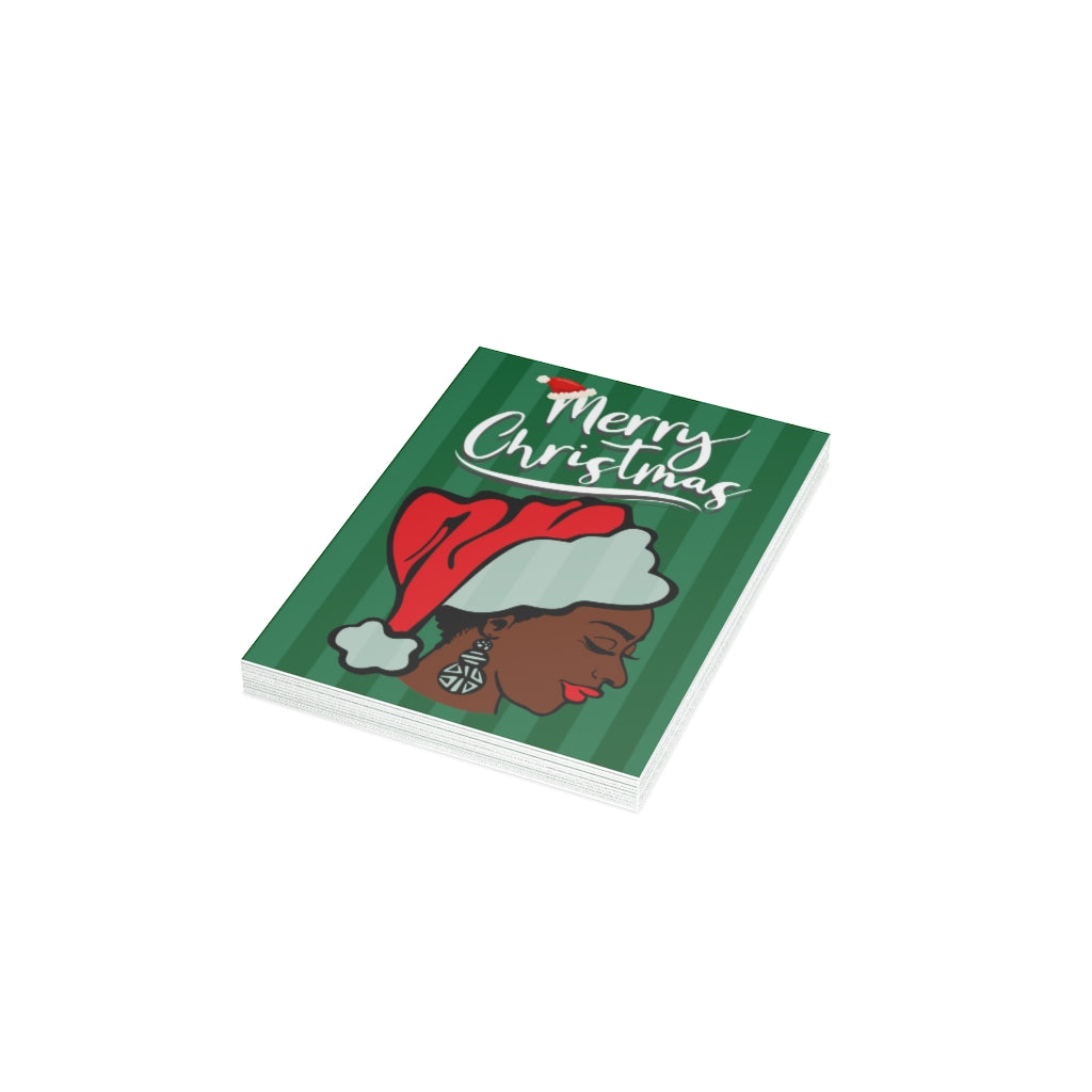 Mrs. Santa Christmas Card| Folded Greeting Cards (1, 10, 30, and 50pcs)