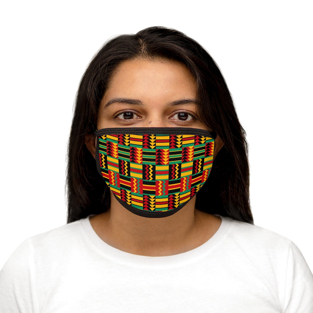 African Kente Pattern Mixed-Fabric Face Mask-Accessories-Epitome of Beaute