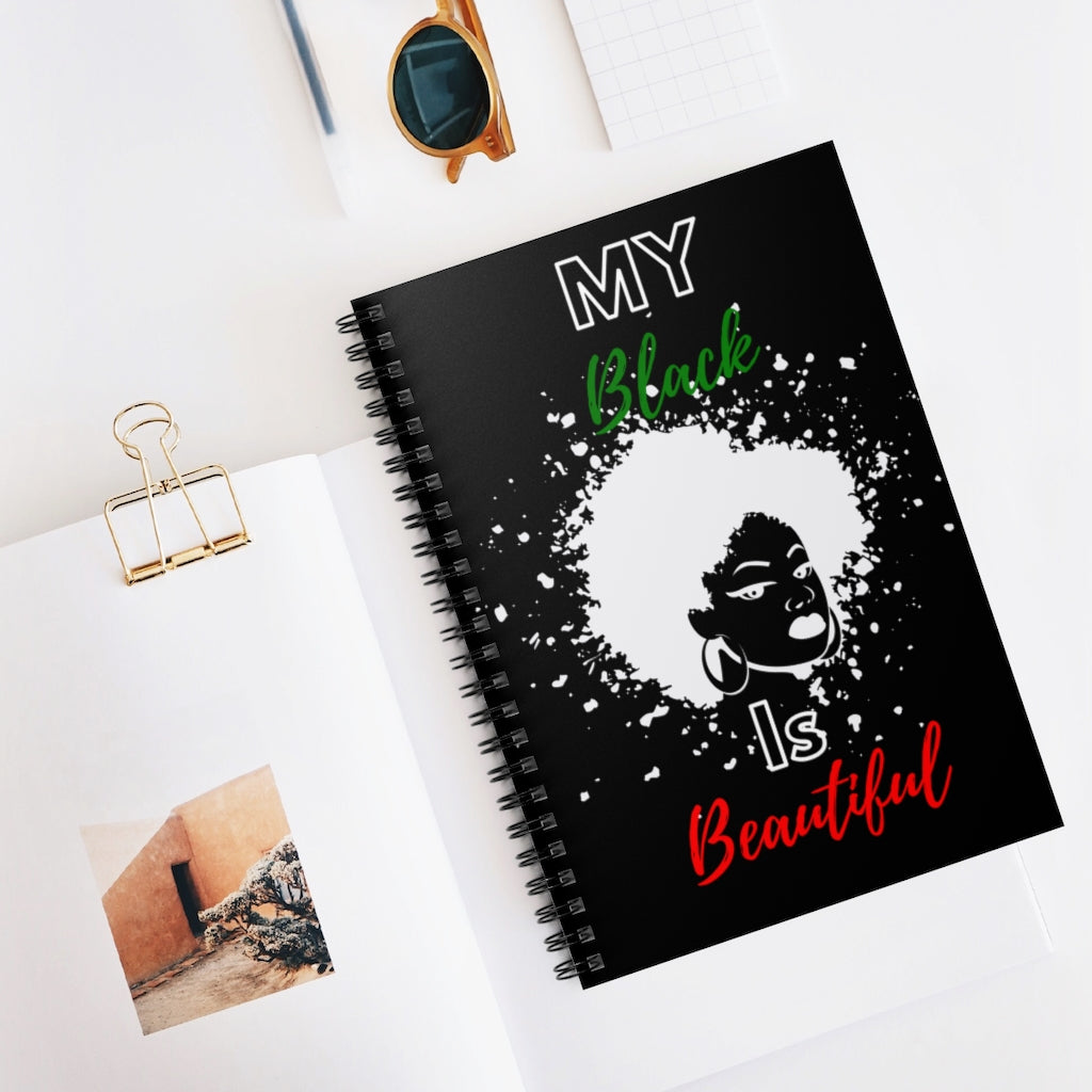 My Black Is Beautiful Afro Spiral Notebook-Notebook-Epitome of Beaute