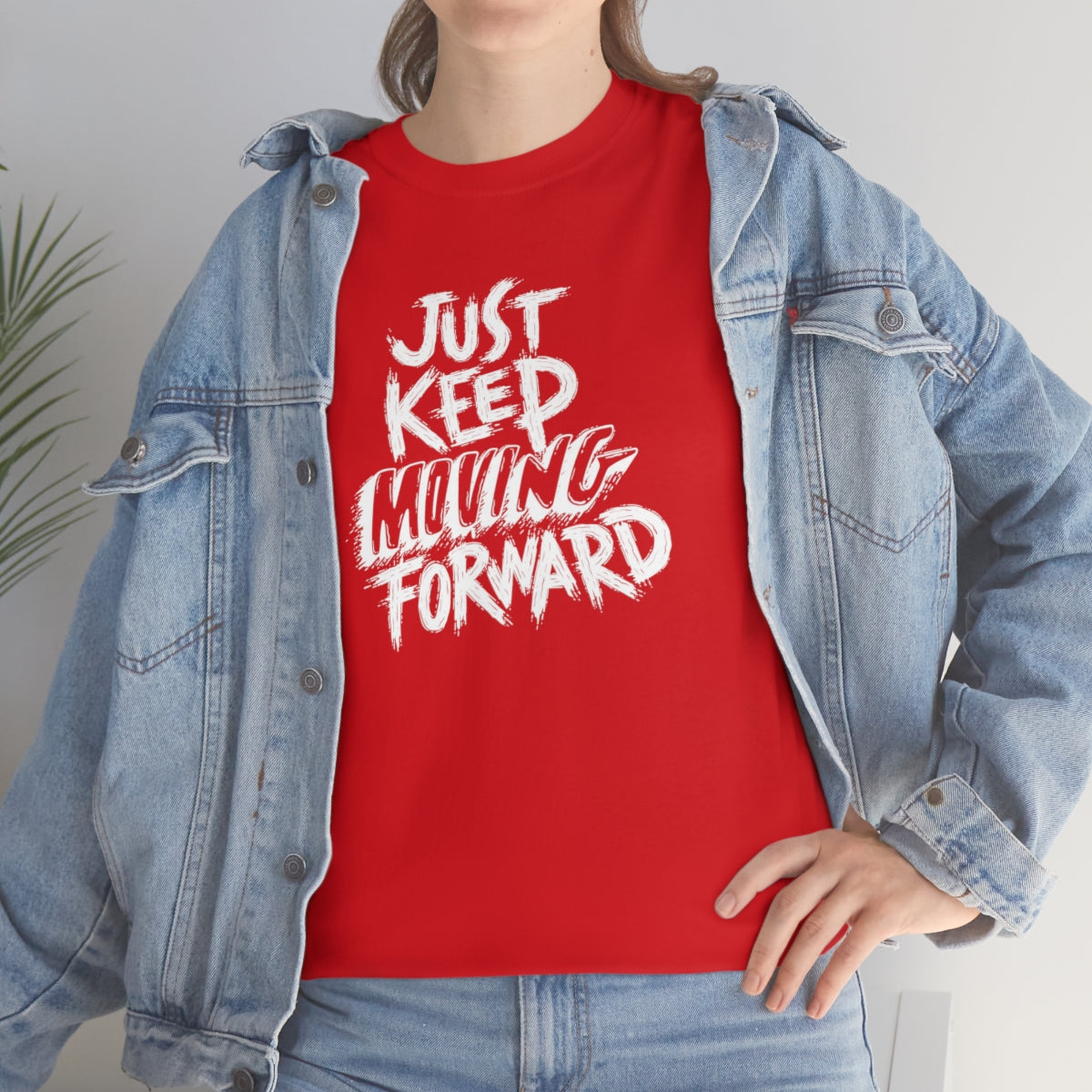 Just Keep Moving Forward Unisex Heavy Cotton Tee| Motivational Shirt