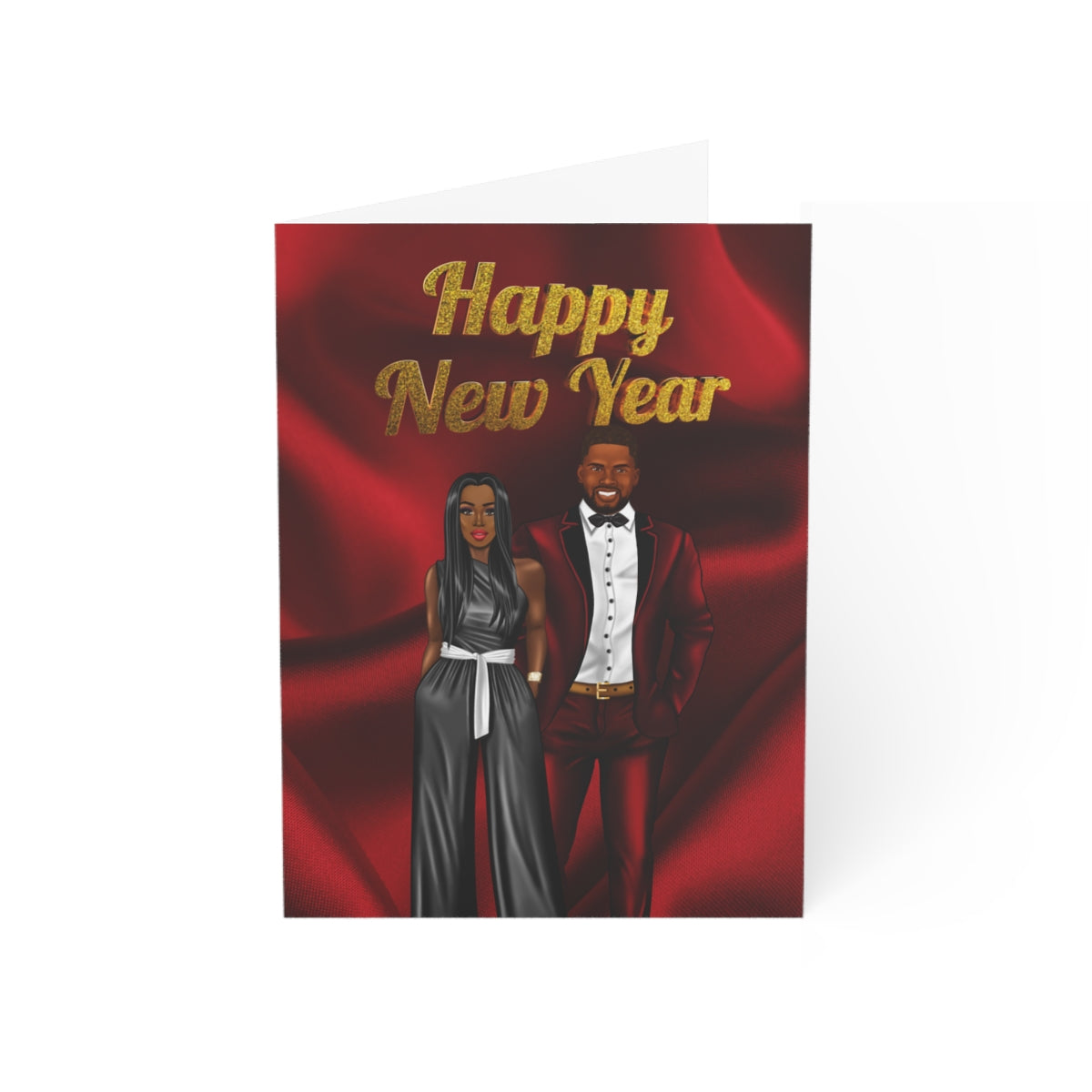 Happy New Year Card| Folded Greeting Cards (1, 10, 30, and 50pcs)