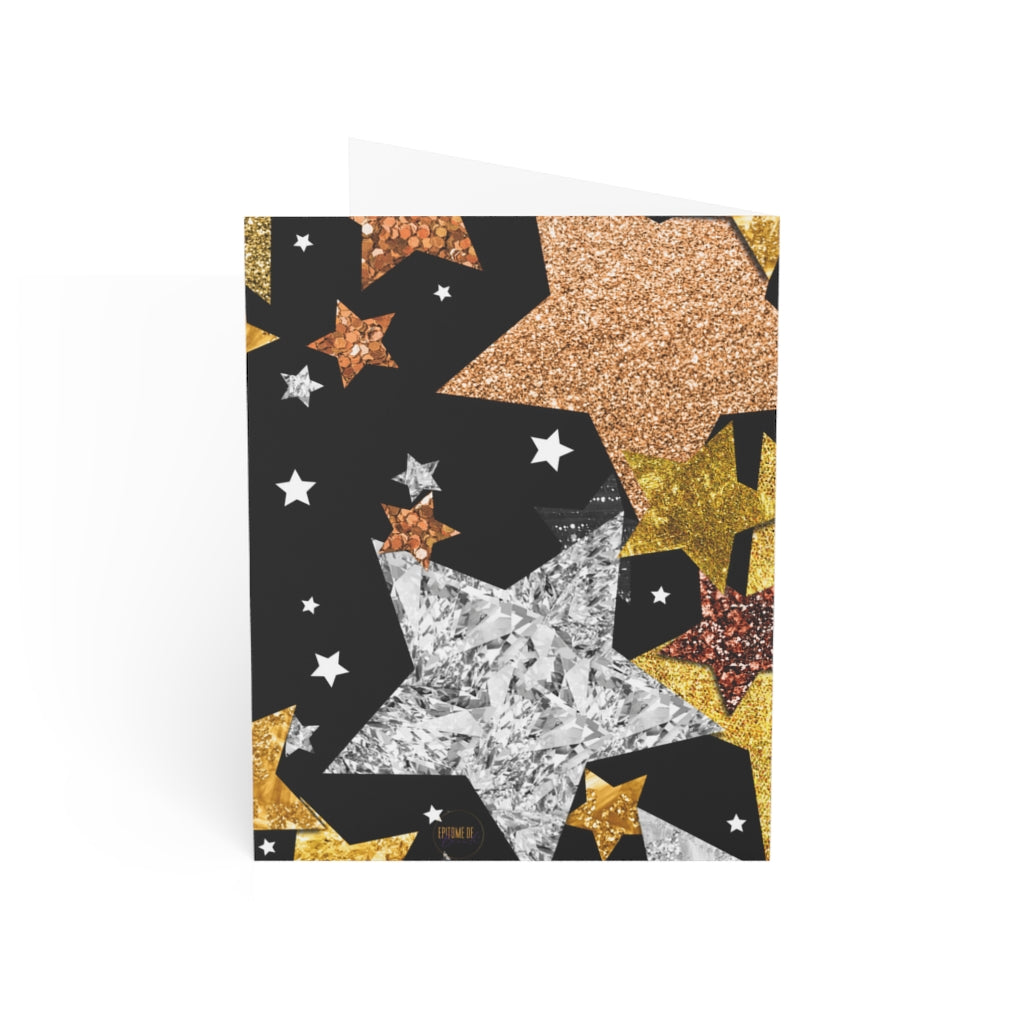 New Year Folded Greeting Cards-Happy New Year Cards-Greeting Cards Sets-Black Woman Postcards-Holiday Cards-Stationary (1, 10, 30, and 50pcs)