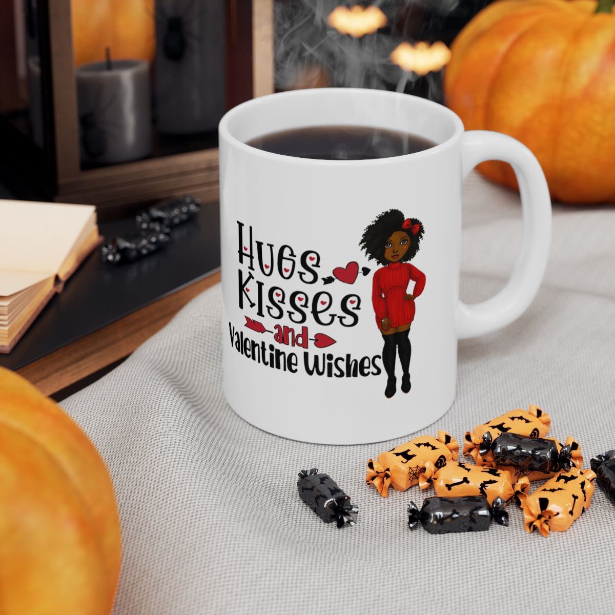 Hugs, Kisses, and Valentine Wishes Mug