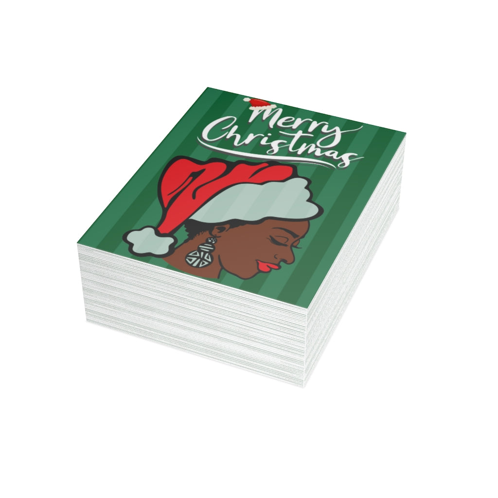 Mrs. Santa Christmas Card| Folded Greeting Cards (1, 10, 30, and 50pcs)