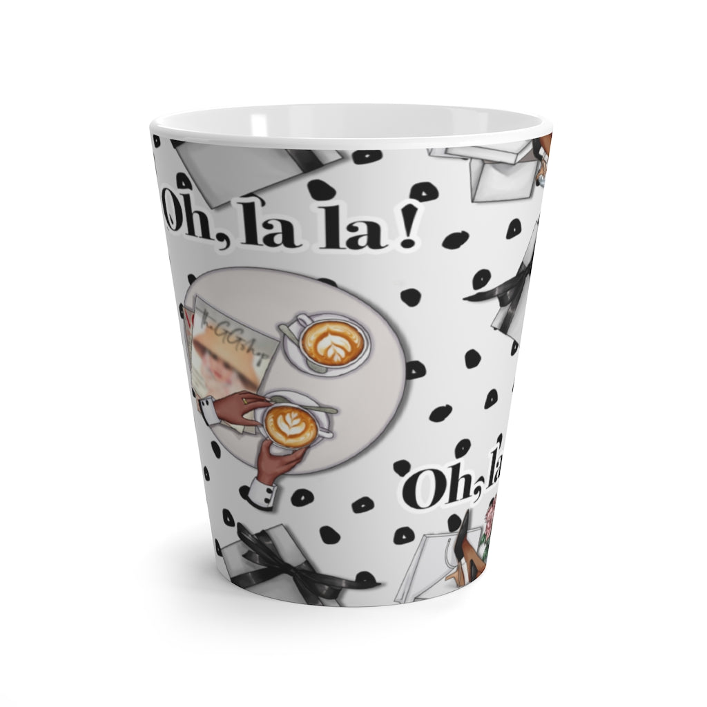 OH, La La Latte Mug-Paris Mug-French Mug-Cappuccino-Fashion Mug