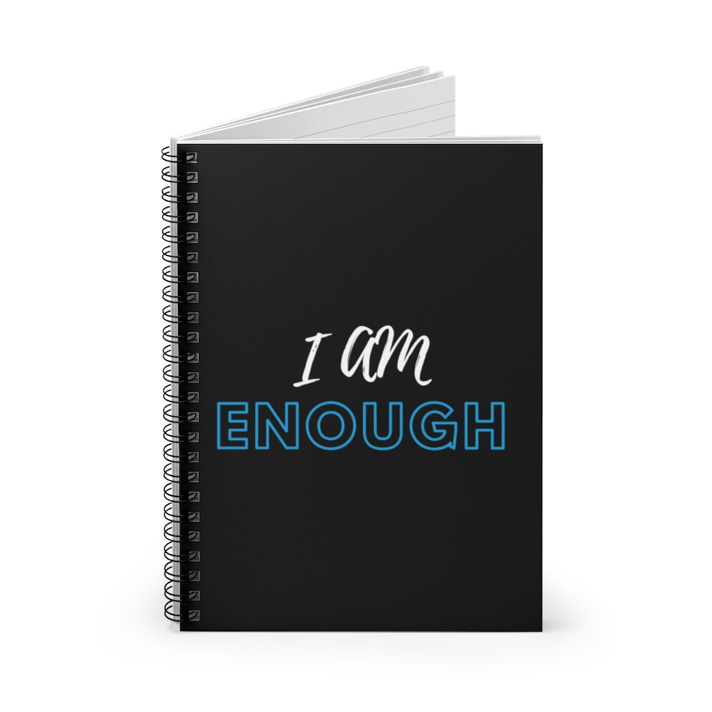 I AM Enough Black Spiral Notebook-Notebook-Epitome of Beaute