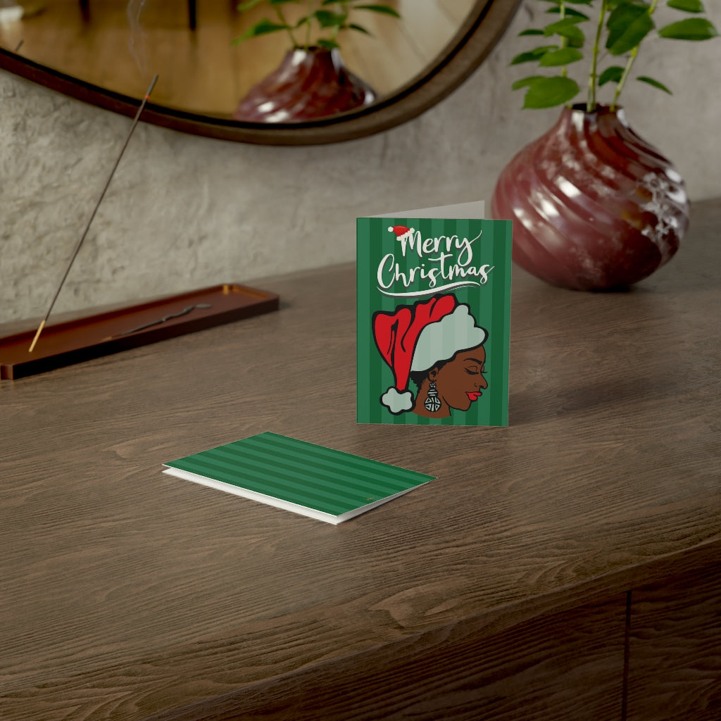 Mrs. Santa Christmas Card| Folded Greeting Cards (1, 10, 30, and 50pcs)