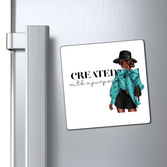 Created with a Purpose Magnets| Kitchen Magnet| Magnet with Black Woman