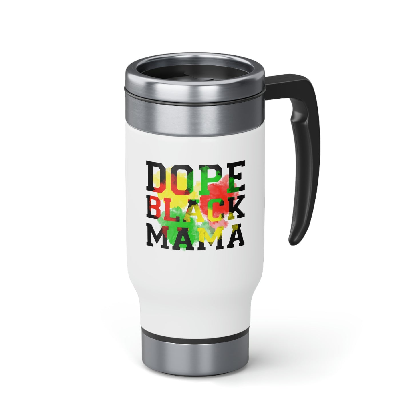 Dope Black Mama Stainless Steel Travel Mug with Handle