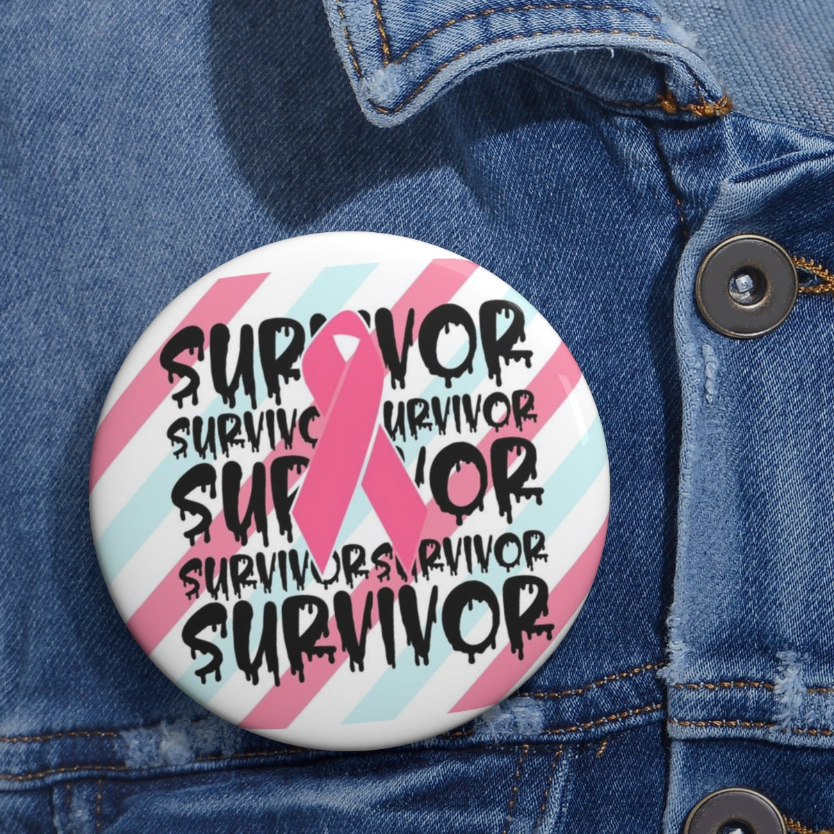 Survivor Pin Buttons| Breast Cancer Pin Buttons